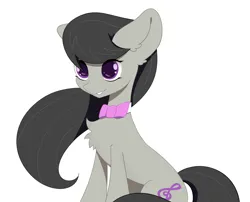 Size: 2678x2160 | Tagged: safe, artist:sketchik, derpibooru import, octavia melody, earth pony, pony, bowtie, cute, image, png, simple background, sitting, tavibetes, white background