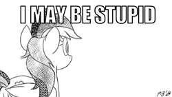 Size: 1200x675 | Tagged: safe, artist:pony-berserker, derpibooru import, rainbow dash, black and white, grayscale, i may be stupid, image, monochrome, png, pony-berserker's twitter sketches, pony-berserker's twitter sketches (2023)