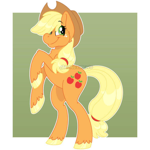 Size: 828x828 | Tagged: safe, artist:honeymews, derpibooru import, applejack, earth pony, applejack's hat, bipedal, cowboy hat, female, hat, image, jpeg