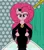 Size: 1784x2048 | Tagged: safe, artist:legendoflink, derpibooru import, pinkie pie, earth pony, pony, bathtub, bipedal, black puddle queen, clothes, cosplay, costume, courage the cowardly dog, dress, female, hoof on hip, image, jpeg, lidded eyes, looking at you, mare, pinktober, smiling, smiling at you, solo