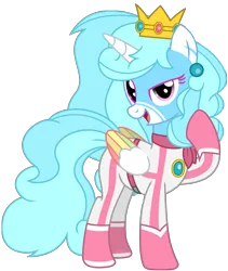 Size: 6386x7570 | Tagged: safe, artist:ejlightning007arts, derpibooru import, oc, oc:jemima sparkle, alicorn, pony, alicorn oc, biker, bodysuit, clothes, colored wings, costume, crossover, crown, ear piercing, earring, horn, image, jewelry, jumpsuit, mario kart, markings, multicolored wings, open mouth, piercing, png, princess peach, rainbow wings, regalia, scarf, simple background, super mario bros., transparent background, vector, wings