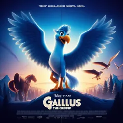 Size: 1024x1024 | Tagged: safe, derpibooru import, machine learning generated, gallus, gryphon, ai content, ai disney poster, disney, image, meme, movie poster, pixar, png