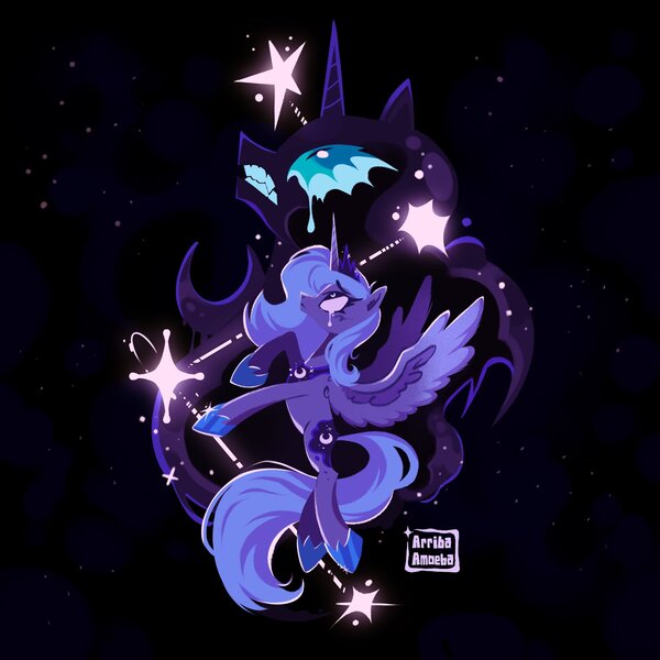 Safe Artist Arribaamoeba Derpibooru Import Nightmare Moon Princess Luna Alicorn