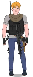 Size: 600x1400 | Tagged: safe, anonymous artist, artist:edy_january, derpibooru import, edit, vector edit, big macintosh, human, equestria girls, equestria girls series, armor, assault rifle, boots, call of duty, call of duty: warzone, clothes, denim, equipment, gray shirt, gun, humanized, image, jeans, kisekae, military, msg90, pants, png, rifle, shirt, shoes, sig sauner xm7, simple background, sniper, sniper rifle, soldier, solo, tactical, tactical vest, transparent background, vector, vest, weapon, xm7