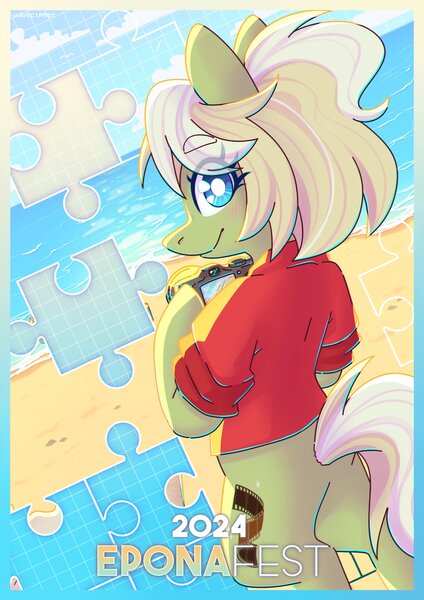 Size: 1448x2048 | Tagged: safe, artist:musicfirewind, derpibooru import, oc, oc:milli, unofficial characters only, earth pony, beach, convention, eponafest, female, image, italy, jpeg, solo