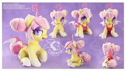 Size: 4442x2500 | Tagged: safe, artist:chibi-pets, derpibooru import, oc, oc:sunset sorbet, bat pony, pony, female, image, irl, jpeg, mare, photo, plushie, solo