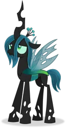 Size: 4097x7932 | Tagged: safe, artist:anime-equestria, derpibooru import, queen chrysalis, changeling, changeling queen, alternate hairstyle, female, horn, image, png, simple background, solo, transparent background, vector, wings