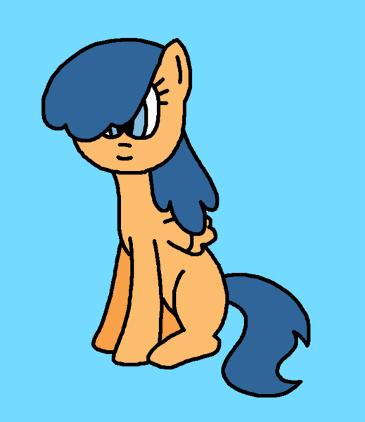 Size: 703x812 | Tagged: safe, artist:samthegreathero64, derpibooru import, first base, pegasus, pony, 1000 hours in ms paint, adorabase, blue background, cute, cyan background, female, filly, first base's different manes, foal, g4, hair, image, long hair, long mane, ms paint, paint.net, png, simple background, sitting, smiling, solo