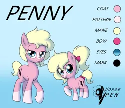 Size: 4096x3549 | Tagged: safe, artist:horsepen, derpibooru import, oc, oc:penny, unofficial characters only, earth pony, pony, earth pony oc, image, png, reference sheet, solo