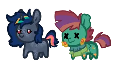 Size: 415x234 | Tagged: safe, artist:nootaz, derpibooru import, oc, oc:deadmeat, oc:minnie static, piñata pony, image, piñata, png