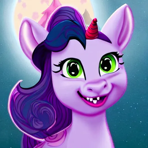 Size: 512x512 | Tagged: safe, derpibooru import, machine learning generated, unicorn, ai content, image, missing teeth, moon, png, smiling