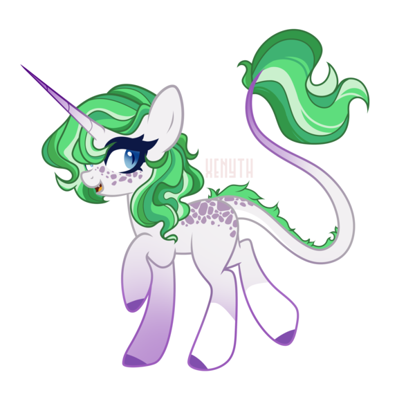Size: 3937x3937 | Tagged: safe, artist:xenyth7, derpibooru import, oc, oc:lavander, unofficial characters only, dracony, hybrid, pony, coat markings, female, high res, horn, image, interspecies offspring, long horn, looking back, mare, offspring, parent:rarity, parent:spike, parents:sparity, png, raised hoof, simple background, smiling, socks (coat marking), solo, transparent background
