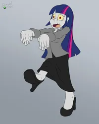 Size: 1600x2000 | Tagged: safe, artist:domedvortex, derpibooru import, twilight sparkle, twilight sparkle (alicorn), alicorn, human, undead, zombie, equestria girls, clothes, dress, humanized, image, long dress, long skirt, png, skirt, solo
