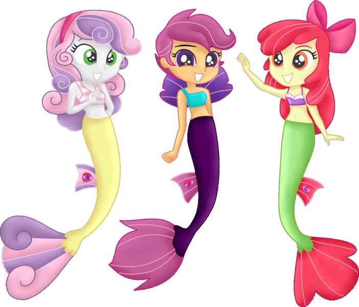 Size: 1600x1368 | Tagged: safe, artist:liniitadash23, derpibooru import, edit, apple bloom, scootaloo, sweetie belle, mermaid, seapony (g4), equestria girls, surf and/or turf, background removed, bow, cutie mark, cutie mark crusaders, equestria girls-ified, female, hair bow, image, mermaidized, png, simple background, species swap, the cmc's cutie marks, transparent background, trio, trio female, vector