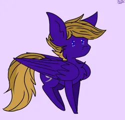 Size: 2048x1967 | Tagged: safe, artist:bunfoxx20studios, derpibooru import, oc, oc:wing front, pegasus, brown mane, brown tail, chest fluff, cute, folded wings, image, male, pegasus oc, png, purple fur, sparkly eyes, tail, wingding eyes, wings