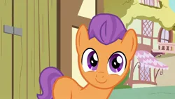 Size: 1920x1080 | Tagged: safe, derpibooru import, screencap, tender taps, earth pony, pony, on your marks, season 6, 1080p, colt, foal, image, jpeg, looking at you, male, smiling, solo