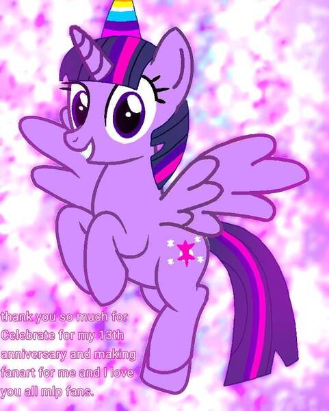 Size: 749x934 | Tagged: safe, artist:alan-the-animeartist, derpibooru import, twilight sparkle, twilight sparkle (alicorn), alicorn, pony, image, jpeg, mlp fim's thirteenth anniversary, solo