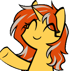 Size: 500x500 | Tagged: safe, artist:kirionek, derpibooru import, oc, oc:cinderheart, unofficial characters only, pony, unicorn, animated, commission, cute, female, gif, image, mare, simple background, solo, transparent background, waving, waving at you, ych result