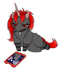 Size: 778x910 | Tagged: safe, artist:wtfponytime, derpibooru import, oc, oc:duchess akatsukki, alicorn, fluffy pony, wolf, bat fluffy, clothes, collar, edge hors, fluffy, image, munsta fluffy, png, socks, solo, tablet, tablet pen, tiktok, using technology