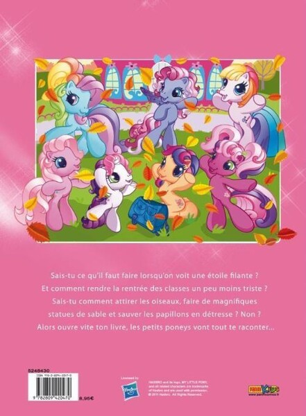 Size: 500x681 | Tagged: safe, derpibooru import, official, cheerilee (g3), pinkie pie (g3), rainbow dash (g3), scootaloo (g3), starsong, sweetie belle (g3), toola roola, earth pony, pony, g3, autumn, bipedal, core seven, flower, french, g3.5, image, jpeg, leaf, panini, toola-roola