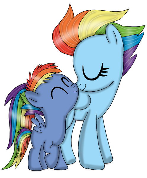 Size: 720x869 | Tagged: safe, artist:dasher666, derpibooru import, rainbow dash, oc, oc:spectrum, pegasus, pony, colt, female, foal, image, male, mare, mother and child, mother and son, offspring, older, older rainbow dash, parent:rainbow dash, parent:soarin', parents:soarindash, png