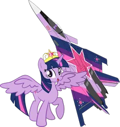 Size: 2351x2500 | Tagged: safe, artist:rarity3257, derpibooru import, twilight sparkle, twilight sparkle (alicorn), alicorn, pony, ace combat, ace combat 7, aircraft, cfa-44, cfa-44 nosferatu, image, jet, jet fighter, jewelry, png, regalia, simple background, solo, transparent background, vector