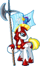 Size: 695x1125 | Tagged: safe, artist:epicvon, derpibooru import, pegasus, pony, armor, equestrian flag, flag, halberd, helmet, image, male, manepxls, pixel art, png, pxls.space, royal guard, simple background, solo, stallion, transparent background, weapon