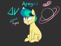 Size: 2840x2160 | Tagged: safe, artist:zestymf, derpibooru import, oc, oc:apogee, unofficial characters only, pegasus, pony, butt freckles, chest fluff, comic, cutie mark, eye clipping through hair, facing away, female, filly, foal, freckles, gray background, image, link in description, looking up, multicolored hair, neigh, no tail, pegasus oc, png, short hair, signature, simple background, sitting, smiling, space pony, teenager, wingless, wings