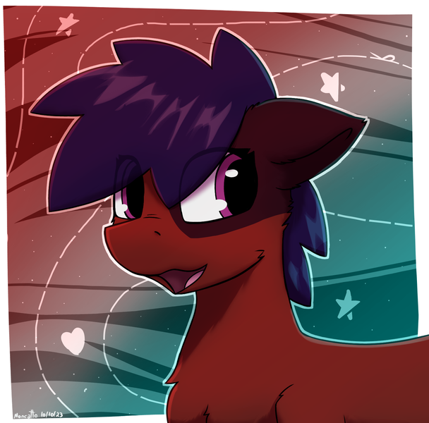 Size: 1500x1480 | Tagged: safe, artist:monycaalot, derpibooru import, oc, oc:mony caalot, unofficial characters only, earth pony, pony, female, happy, heart, image, png, purple eyes, simple background, solo, stars