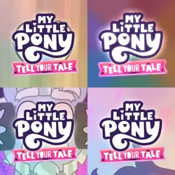 Size: 1920x1920 | Tagged: safe, derpibooru import, edit, edited screencap, editor:itsmgh1203, screencap, pipp petals, pegasus, pony, unicorn, g5, my little pony: tell your tale, spoiler:g5, spoiler:my little pony: tell your tale, spoiler:tyts01e61, spoiler:tyts01e62, spoiler:tyts01e63, spoiler:tyts01e64, alphabittle blossomforth, attack of the bunnisus, crystal brighthouse, duo, duo male and female, female, frown, image, jpeg, lavarynth, male, mare, my little pony logo, nightmare nightmarket, stallion, very bad hair day