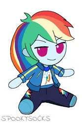 Size: 512x768 | Tagged: safe, artist:spookysocks, derpibooru import, rainbow dash, equestria girls, fumo, image, plushification, png, simple background, white background
