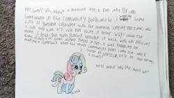Size: 3264x1836 | Tagged: safe, artist:puzzlshield2, derpibooru import, oc, oc:puzzle shield, alicorn, pony, alicorn oc, blog, breaking the fourth wall, brian griffin, community related, crossover, derpibooru exclusive, dialogue, doodle, drawing, family guy, horn, image, jpeg, meme, traditional art, wings