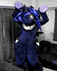 Size: 194x241 | Tagged: safe, artist:kolshica, derpibooru import, princess luna, alicorn, human, pony, 2014, animated, butt wings, caramelldansen, clothes, cosplay, costume, crown, dancing, fursuit, g4, gif, image, irl, irl human, jewelry, lowres, photo, ponysuit, raised hoof, raised hooves, regalia, solo, swaying hips, wide hips, wings