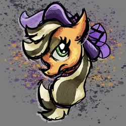 Size: 3000x3000 | Tagged: safe, artist:imiya, derpibooru import, applejack, earth pony, pony, bust, choker, ear piercing, earring, female, g4, gameloft, gameloft interpretation, hat, image, jewelry, mare, piercing, png, ponymania, simple background, solo