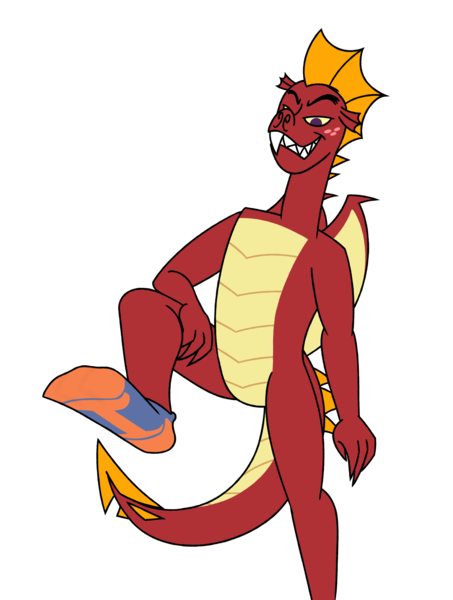 Size: 3024x4002 | Tagged: suggestive, artist:aaron amethyst, derpibooru import, garble, anthro, dragon, ankle socks, blue socks, clothes, fangs, featureless crotch, freckles, gay, image, looking down, male, orange socks, png, simple background, sock fetish, socks, solo, transparent background, wings