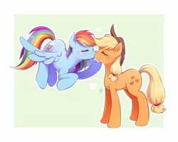 Size: 2048x1638 | Tagged: safe, artist:applesartt, derpibooru import, applejack, rainbow dash, earth pony, pegasus, pony, appledash, applejack's hat, blushing, cowboy hat, duo, duo female, eyebrows, eyebrows visible through hair, eyes closed, female, flying, freckles, g4, hat, heart, image, jpeg, kiss on the lips, kissing, lesbian, mare, shipping, signature, spread wings, wings