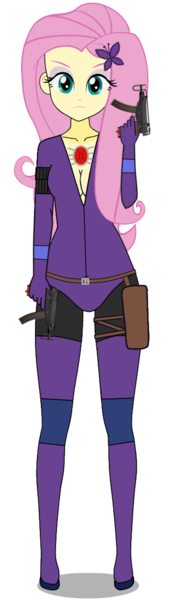 Size: 361x1253 | Tagged: safe, artist:edy_january, derpibooru import, edit, vector edit, fluttershy, human, equestria girls, belt, breasts, busty fluttershy, butterfly hairpin, clothes, dual wield, fluttershy's wetsuit, gun, humanized, image, jill valentine, kisekae, p30, png, resident evil, resident evil 5, simple background, solo, submachinegun, suit, transparent background, vector, vz.61 scorpion, weapon, wetsuit