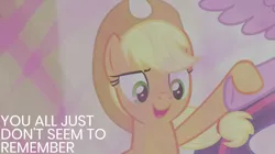 Size: 828x465 | Tagged: safe, derpibooru import, edit, edited screencap, editor:quoterific, screencap, applejack, twilight sparkle, the beginning of the end, image, jpeg