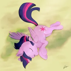 Size: 1640x1640 | Tagged: safe, artist:sion, derpibooru import, twilight sparkle, twilight sparkle (alicorn), alicorn, pony, cute, eyes closed, female, folded wings, g4, horn, image, lying down, mare, png, signature, sleeping, solo, twiabetes, wings