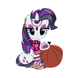 Size: 260x260 | Tagged: safe, derpibooru import, rarity, pony, unicorn, clothes, edgy, gameloft, image, makeup, png, pumpkin, simple background, socks, solo, transparent background