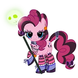 Size: 260x260 | Tagged: safe, derpibooru import, pinkie pie, earth pony, pony, clothes, edgy, gameloft, image, makeup, png, simple background, socks, solo, transparent background