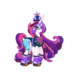 Size: 360x360 | Tagged: safe, derpibooru import, princess amore, pony, unicorn, clothes, edgy, gameloft, image, leotard, makeup, png, simple background, socks, solo, transparent background