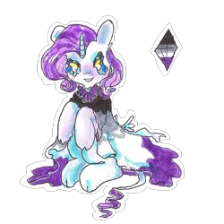 Size: 1000x1000 | Tagged: safe, artist:larvaecandy, derpibooru import, rarity, pony, unicorn, asexual, asexual pride flag, cloven hooves, image, leonine tail, png, pride, pride flag, simple background, solo, tail, transparent background