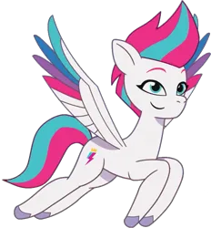 Size: 905x975 | Tagged: safe, artist:pascalmulokozi2, derpibooru import, edit, edited screencap, screencap, zipp storm, pegasus, g5, background removed, colored wings, female, flying, image, multicolored wings, png, simple background, smiling, solo, spread wings, transparent background, wings