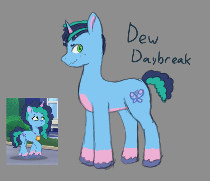 Size: 881x760 | Tagged: safe, artist:briarlight, derpibooru import, screencap, pony, unicorn, g5, dew daybreak, dreadlocks, freckles, image, male, misty brightdawn, png, rule 63, sketch, stallion, tall, unshorn fetlocks