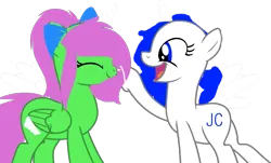 Size: 1323x801 | Tagged: safe, derpibooru import, oc, oc:jc, oc:zippy sparkz, unofficial characters only, earth pony, pegasus, pony, base used, boop, duo, earth pony oc, eyes closed, happy, image, open mouth, pegasus oc, png, smiling, wings