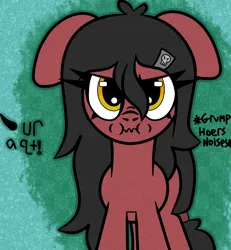 Size: 1200x1300 | Tagged: safe, artist:scandianon, derpibooru import, oc, unofficial characters only, pony, angry, barrette, cute, female, floppy ears, furrowed brow, grumpy, image, looking at you, mare, nose wrinkle, png, puffy cheeks, scrunchy face, solo