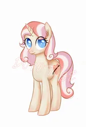 Size: 2106x3072 | Tagged: safe, artist:eclipsaaa, derpibooru import, oc, unofficial characters only, pony, unicorn, horn, image, jpeg, no pupils, obtrusive watermark, simple background, solo, unicorn oc, watermark, white background