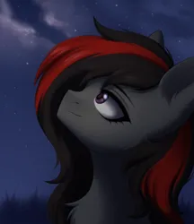 Size: 1920x2219 | Tagged: safe, artist:alunedoodle, derpibooru import, oc, oc:se solar eclipse, unofficial characters only, pegasus, pony, beautiful, chest fluff, ear fluff, fluffy, image, looking up, night, night sky, pegasus oc, png, pony oc, simple background, sky, smiling, solo, stargazing, stars, wings