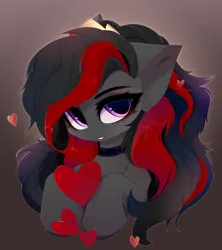 Size: 4000x4500 | Tagged: safe, artist:xsatanielx, derpibooru import, oc, oc:se solar eclipse, unofficial characters only, pegasus, pony, beautiful, beautiful eyes, crown, female, female oc, floating heart, gradient background, heart, image, jewelry, looking at you, mare, mare oc, pegasus oc, png, pony oc, regalia, smiling, smiling at you, solo, teeth, wings